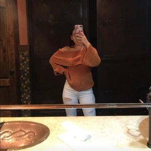Off the shoulders knit sweater